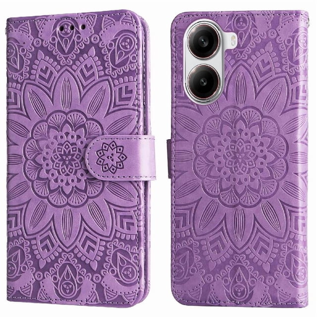 Funda tipo cartera GANGXUN para Xiaomi Poco X7 Pro , diseño girasol, cuero PU, soporte, cierre magnético, tarjetero