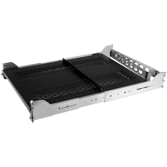 StarTech.com 2U Vented Sliding Rack Shelf w/ Cable Management Arm & Adjustable Mounting Depth, 50lbs / 22.7kg