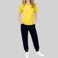 thumbnail image 2 of LEKWK 2-Piece Casual Outfit Set for Little Girls Short Sleeve Solid Tee Elastic Waist Joggers Sweatpants Pockets Active Tracksuit Sporty Soft, 2 of 6