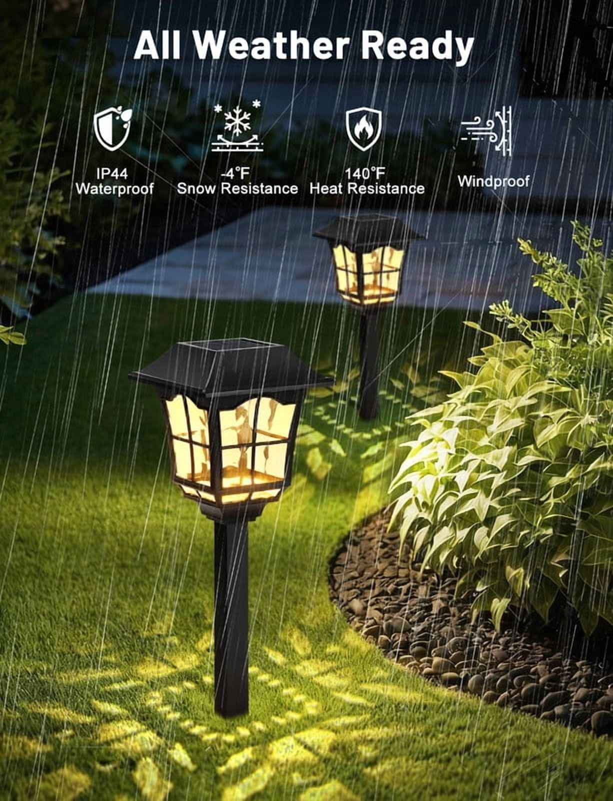 YULINKCO Solar Landscape Lights 8 Pack Waterproof Outdoor Pathway Light 3000K Warm White LED Solar Lawn Light Decor for Garden Patio Yard Driveway