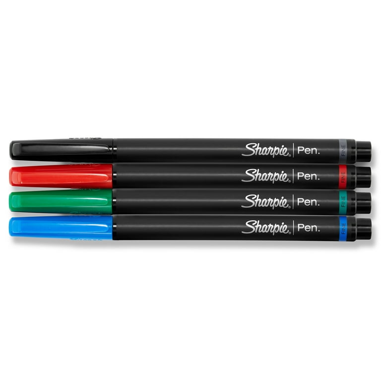 Sharpie Felt Tip Pens, Fine Point (0.4mm), Assorted Colors, 4 Count 