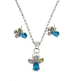 thumbnail image 1 of Collar de angel azul zirconias y aretes de plata, 1 of 4
