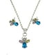 thumbnail image 1 of Collar de angel azul zirconias y aretes de plata, 1 of 4