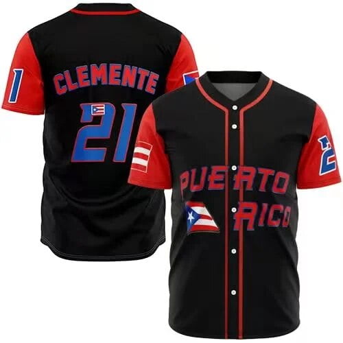 LS Puerto Rico #21 Roberto Clemente World Game Classic Men Baseball Jersey