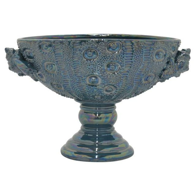 Plutus Brands PBTH92171 Porcelain Ceramic Footed Bowl, Blue