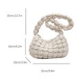 thumbnail image 4 of Bolsos de mujer Bolso bandolera de tela informal con burbujas acolchadas elegantes (Beige), 4 of 8