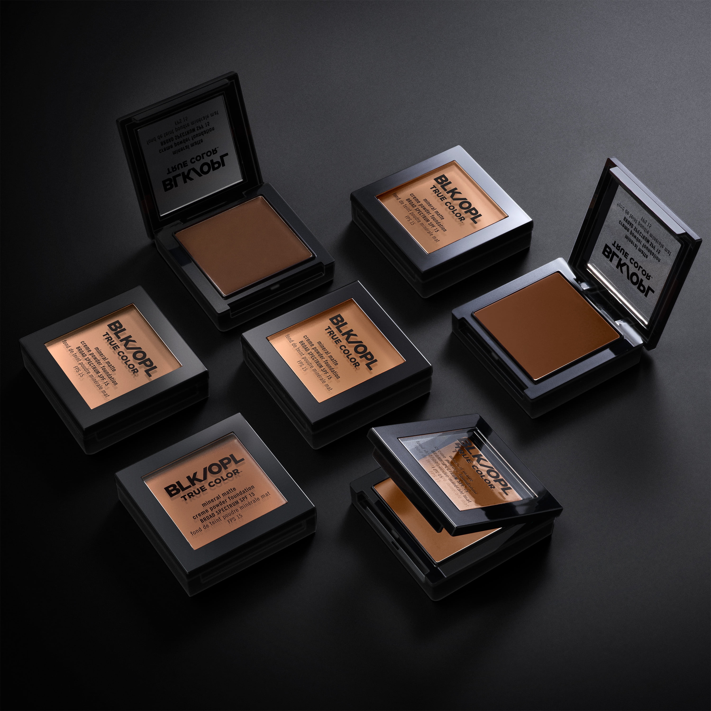 BLK/OPL True Color Mineral Matte Crème Powder Foundation SPF 15, Rich Caramel, 0.30 oz, Medium to Full Buildable Coverage, Hides Imperfections