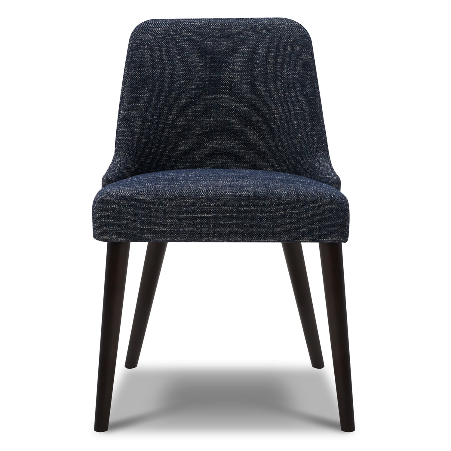 CHITA Modern Fabric Upholstered Kitchen & Dining Room Chairs Set of 2, Wood Legs, Dark Blue