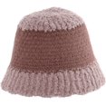thumbnail image 4 of CoCopeaunts Women Bucket Hat Winter Fashion Two-Color Splicing Girl Knit Hat Warm Trendy Foldable Warm Comfortable Crochet Caps, 4 of 8