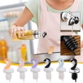 thumbnail image 2 of Giunmcul Oil Pour Spout Olive Oil Bottle Dispenser Leak Proof Nozzle Automatic Flip Food Grade Rubber Cork Electroplated Easy Clean 1 Piece, 2 of 3