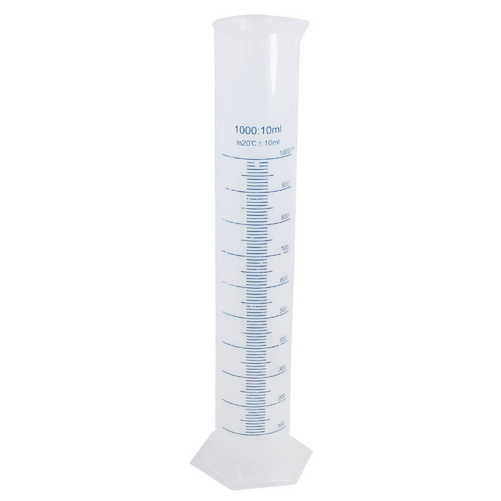 Unique Bargains 41cm Height 1000ml Transparent Plastic Graduated Cylinder 10 milliliter