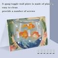 thumbnail image 3 of Yayeee Toggle Light Switch Wall Plate 2-Gang 4.56"x4.48" Decorative Outlet Cover, Blue Goldfish Bowl, 3 of 7