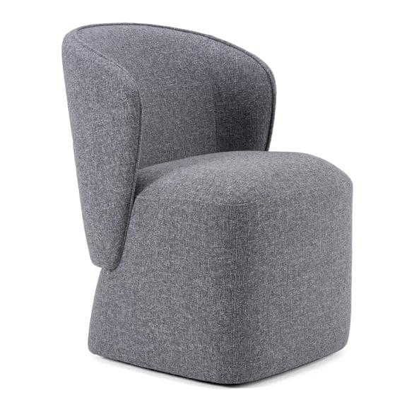 Souza - Modern Gray Fabric Swivel Dining Chair