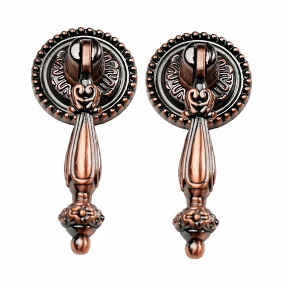 2Pcs Antique Bronze Cabinet Knobs, European Style Drawer Pulls for Kitchen Cupboard, Dresser, Wardrobe and Vanity Hardware