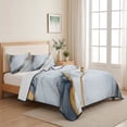 thumbnail image 5 of Twin Quilt Set 68''x86'', Gray Marble Lightweight Summer Bedspread Coverlet Set with 2 Pillow Shams, Modern Ink Painting Art Abstract Breathable All Season Quilt Bedding for Dorm/Bedroom, 5 of 9