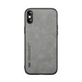 thumbnail image 2 of Luxury Leather Case for iPhone XS/X, Magnetic Attraction Inside Silky Feel Protective Cover for iPhone XS/X (5.8 Inch),Lightgray, 2 of 8