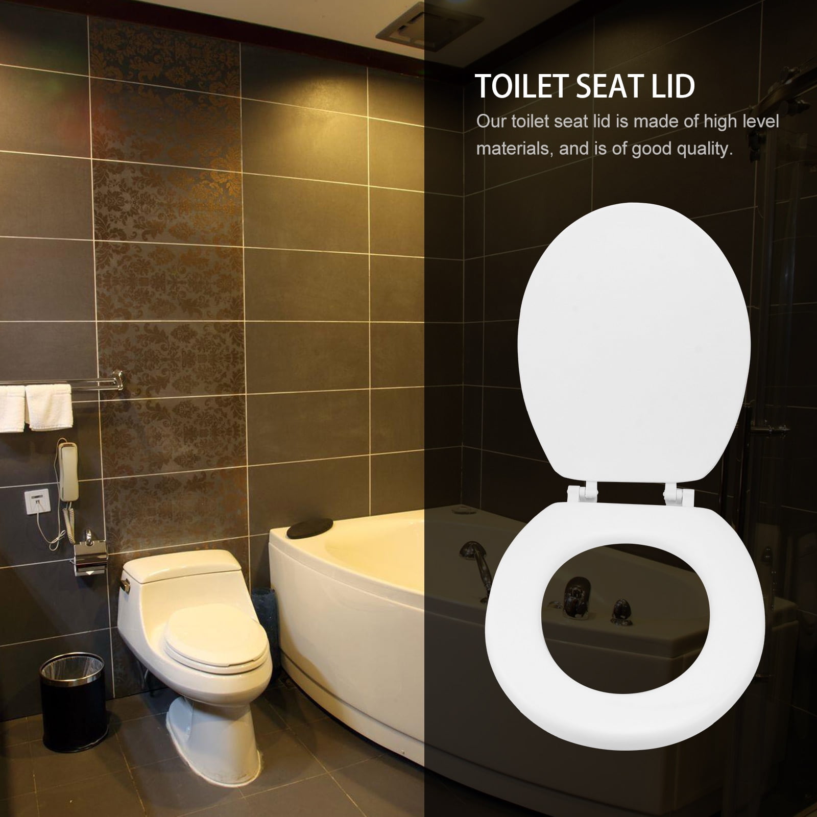 Zcyifa Thick White Toilet Seat Cover for Elongated/Oval Toilets