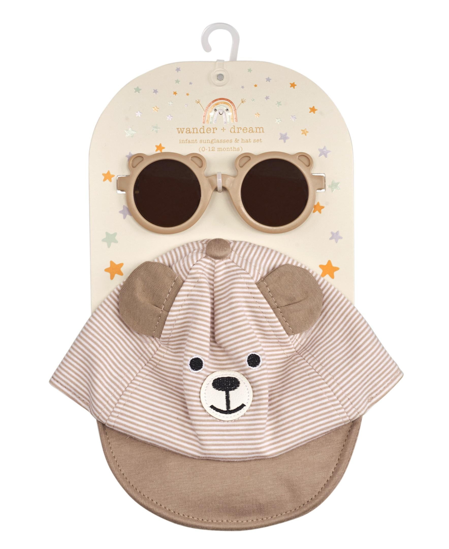 Wander & Dream Infant Bear Hat & Sunglasses Set for Boys & Girls (Infants) in Tan
