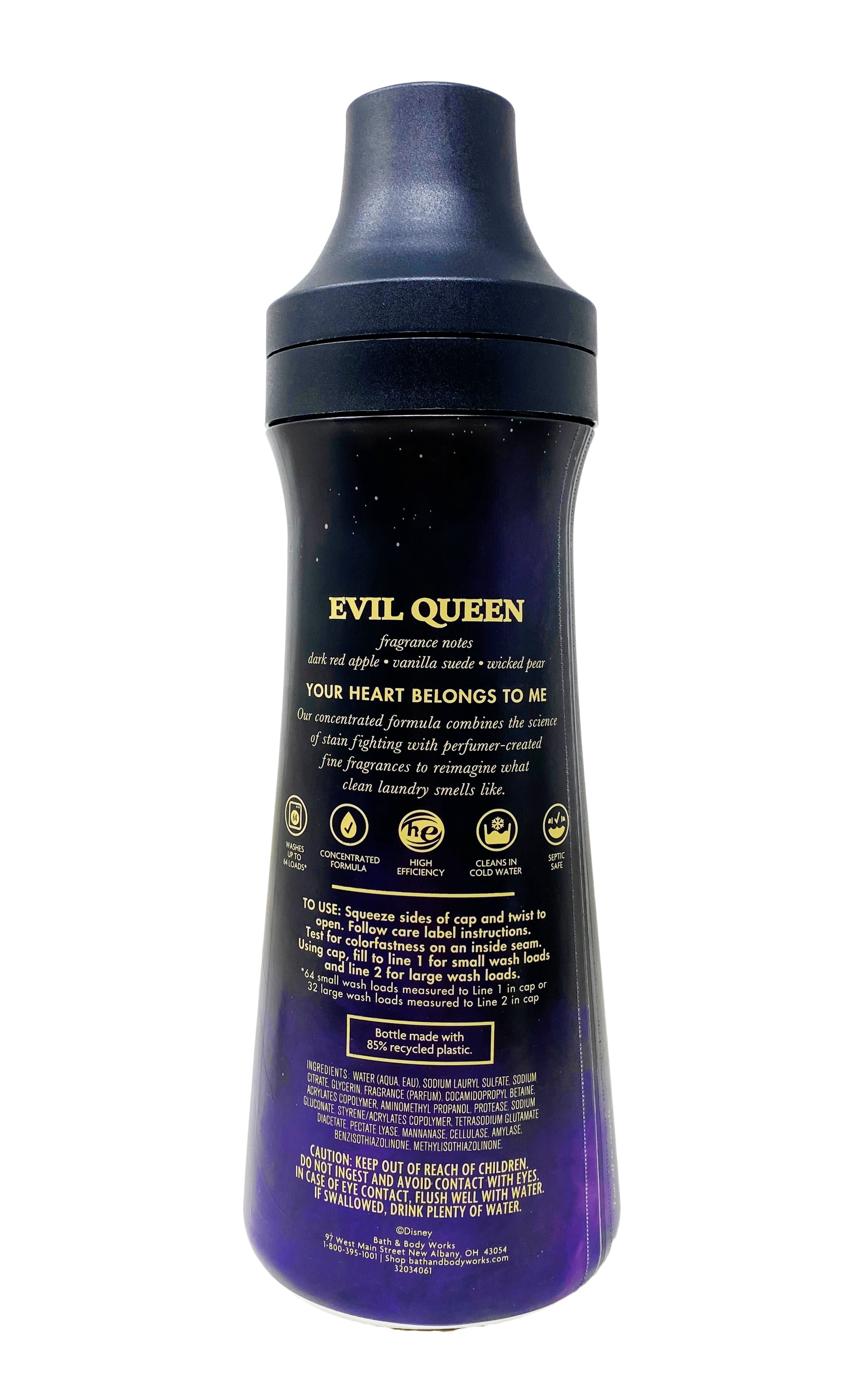 Bath & Body Works Disney Villains Collection Evil Queen Fabric Care Detergent with a Natural Oats Mini Soap.