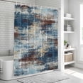 thumbnail image 6 of Bohemia Bathroom Shower Curtains with 12 Hooks Waterproof Shower Curtain for Stalls and Bathtubs Vintage Abstract Minimalist Texture Blue Brown Decorative Bathroom Privacy Curtain 66x72 Inches, 6 of 9