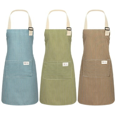 AOWOO 3 Pack Adjustable Aprons for Women with Pockets Soft Cotton Aprons for Cooking Stain-Resistant Stylish and Practical for Cooking Baking Grilling