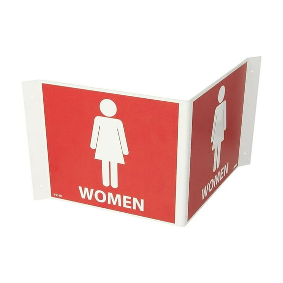 National Marker Visi Sign Women Red 8X14 1/2 .125 PVC Plastic VS16R