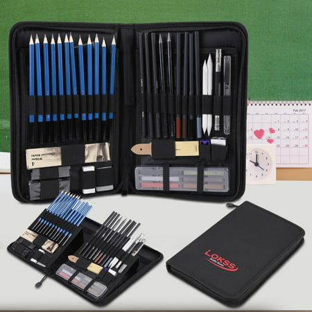Zerone Sketch Pencil, 48PCS Professional Sketching Drawing Pencils Kit Carry Bag Art Painting Tool Set Student