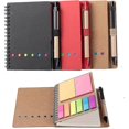 thumbnail image 1 of 3 Packs Carnet Spiralé Steno Pads Bloc-Notes Ligné avec Porte-Stylo, Notes Collantes, Marqueur de Page Colo, 1 of 1