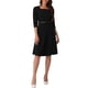 thumbnail image 1 of INSPIRE CHIC Vestido Midi de Iglesia Elegante con Cuello Cuadrado y Manga 3/4 con Cinturón y Pliegues para Mujeres Talla XS Negro, 1 of 6