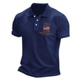 thumbnail image 4 of Rggeeun Men'S Tee Shirts Us National Flag 1776-2026 Letter Print Mesh Short Sleeve front Buttons Collar Celebrate America'S 250th Anniversary for 4th of July Party Basic Tees,Navy,Xxxl, 4 of 5
