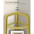 thumbnail image 6 of 5-Tier Corner Shelf, 59.6” Corner Storage Stand, Floorstanding Dispaly Rack, Tempered Glass Corner Bookshelf, Open Plant Stand, for Living Room, Bedroom, Study, Bathroom, Gold, 6 of 9