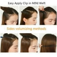 thumbnail image 6 of SEGO Thick Clip in Mini Human Hair Extensions for Women Adding Hair Volume Seamless Short Straight Clip in Human Hair Pad Hairpieces Topper for Thinning Hair, 6 of 8