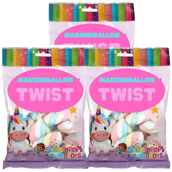 Unicorn Marshmallow Twist | Great for Party Supplies for Kids 3.53 oz bag (3 Pack)