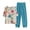 223#Blue, variant on GXIPO Women’s Lightweight Linen Lounge Set 3/4 Sleeve Top and High Waist Long Capris Pants with Pockets Summer 2025 Blue 3XL