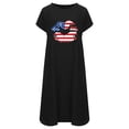 thumbnail image 4 of Qiopertar Robe d'Été en Coton et Lin pour Femmes Imprimé Jour de l'Indépendance Manches Courtes avec Poche Col Rond Ample Grandes Économies de Vacances! à Moins de 5$ jusqu'à 90 % de Réduction, 4 of 4