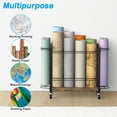thumbnail image 3 of Blueprint Storage Rack Cart,18 Slots Blueprint Holder with Wheels,Used for Wrapping Paper Storage,Gift Wrapping Organizer Storage,Organizing Posters, Architectural Plans and Artwork Stably(Brown), 3 of 6
