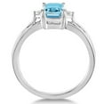 thumbnail image 3 of Emerald Cut Aquamarine and Diamond Engagement Ring 14k White Gold 1.01ct, 3 of 4
