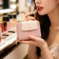 thumbnail image 3 of Women's Small Wallet Leather Zipper Wallet, Compact Bifold ID Card Holder with Multiple Card Slots, Slim Lightweight Coin Purse for Women, 3 of 4