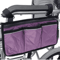 thumbnail image 6 of Wheelchair Side Organizer Storage Bag Armrest Pouch with Reflective Strip, for Most Wheelchairs, Walkers or Rollators (Purple), 6 of 7