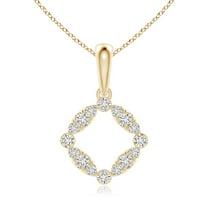 ANGARA Natural Marquise and Dot Diamond Circle Pendant in 14K Yellow Gold for Women (Size-2mm| Color-H| Clarity-SI2) | April Birthstone, Anniversary, Jewelry Gift for Women | Natural Diamond Necklace