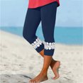 thumbnail image 3 of FNFYFH Clearance Womens Tight Fit Yoga Capris Body Shaping Workout Pants,Navy, 3 of 8