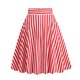 thumbnail image 3 of TaTaai High Waist Striped Pleated Skirt Women's Elastic Waist A-Line Midi Casual Long Skirt Lightweight Summer Skirt Gift, 3 of 6