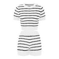 thumbnail image 4 of Women's Short Sleeve Tops Womens Lounge Sets Short Sleeve with Shorts Pullover Jogger Outfit Summer Casual Tracksuits Ndbuld White L, 4 of 5