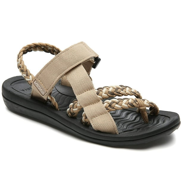 MEGNYA Hiking Sandals for Women, Comfortable Walking Flip Flop Sandals ...