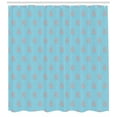 thumbnail image 3 of Hippo Shower Curtain, Nursery Pattern with Cute Hippo Girl Walking with Umbrella on a Rainy Day, Fabric Bathroom Set with Hooks, 69W X 84L Inches Extra Long, Grey Pink Sky Blue, by Ambesonne, 3 of 3
