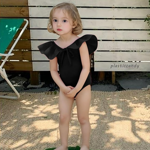 Little Girls One Piece Swimming Bathing Suit Summer Girls Swimsuits Quick Dry Athletic Bathing Suits 5-6 Years