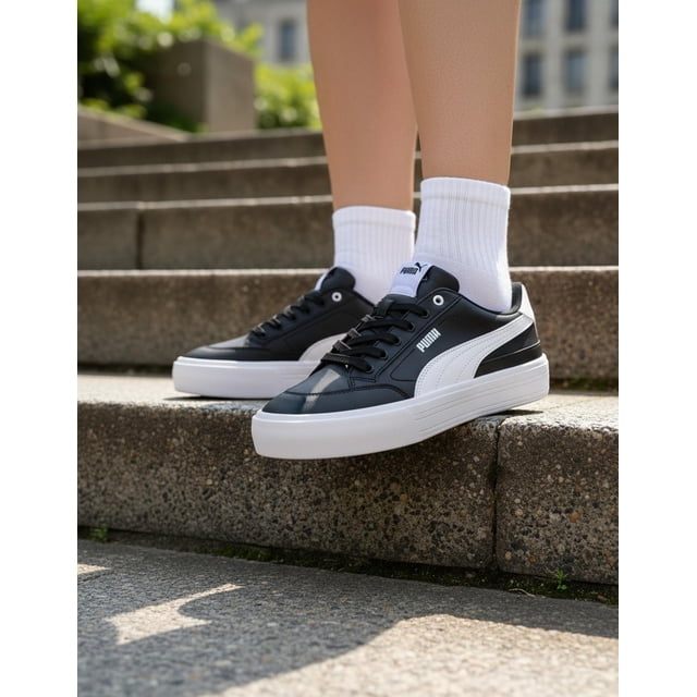Tenis Puma Mujer Dama Court Classic Vulc Negro Blanco Casual negro 3.5 MX