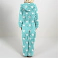 thumbnail image 2 of Women's Warm Pajamas, Winter-Ready Romper with Hooded Sleeves, 2 of 5