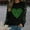 #032-Black, variant on Roncen St. Patrick's Day T-Shirt Womens Funny Shamrock Printed Sequined Splicing Sleeve Casual Lucky Clover Heart Graphic Tee Tops