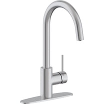 Westbrass KH31B-20 HotMaster 3 in 1 Single Handle Dual Waterway Kitchen Faucet, Stainless Steel